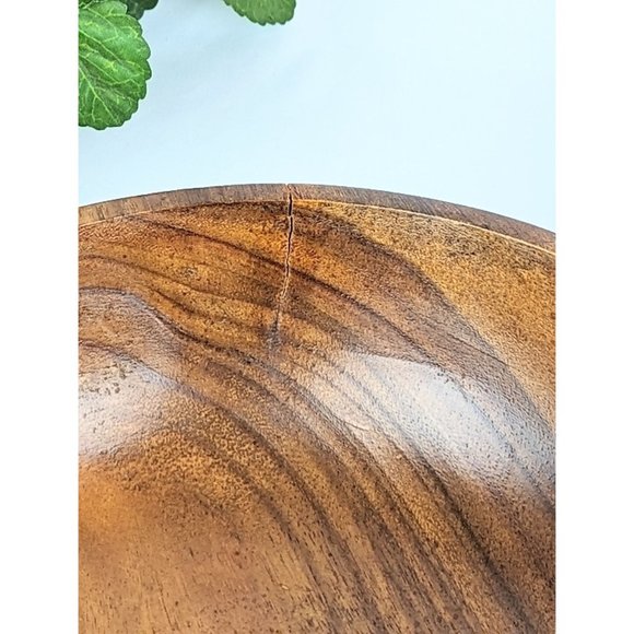 Vintage Hand Carved Wood Salad Bowl Set 10 Piece Polynesian Carved Wood Bowls - Picture 8 of 10